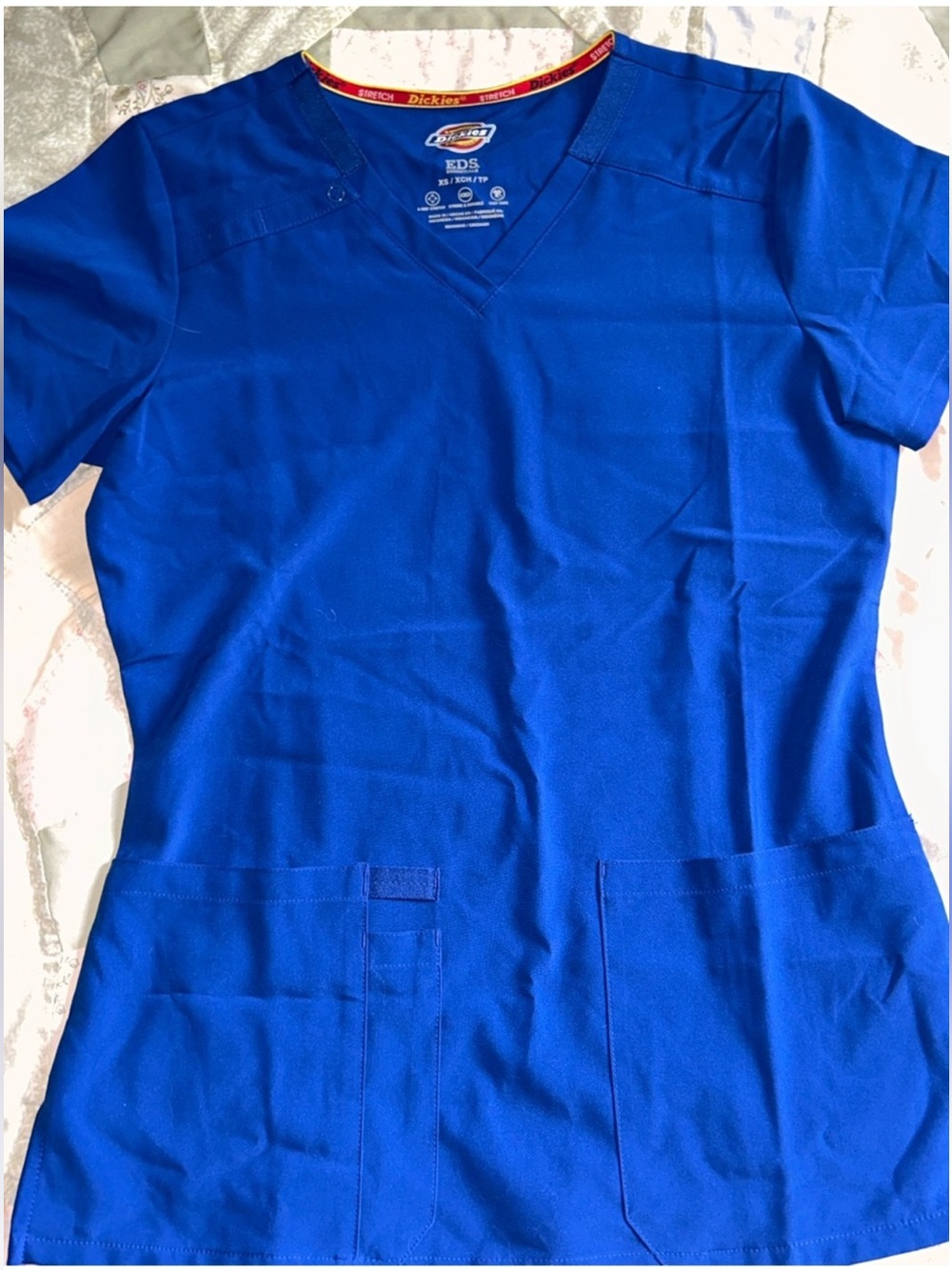 Dickies Royal Blue V-Neck Scrub Top - XS